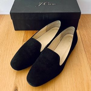 J Crew Black Suede Loafer